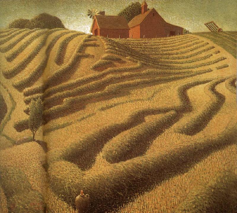 Grant Wood Make into Hay Norge oil painting art
